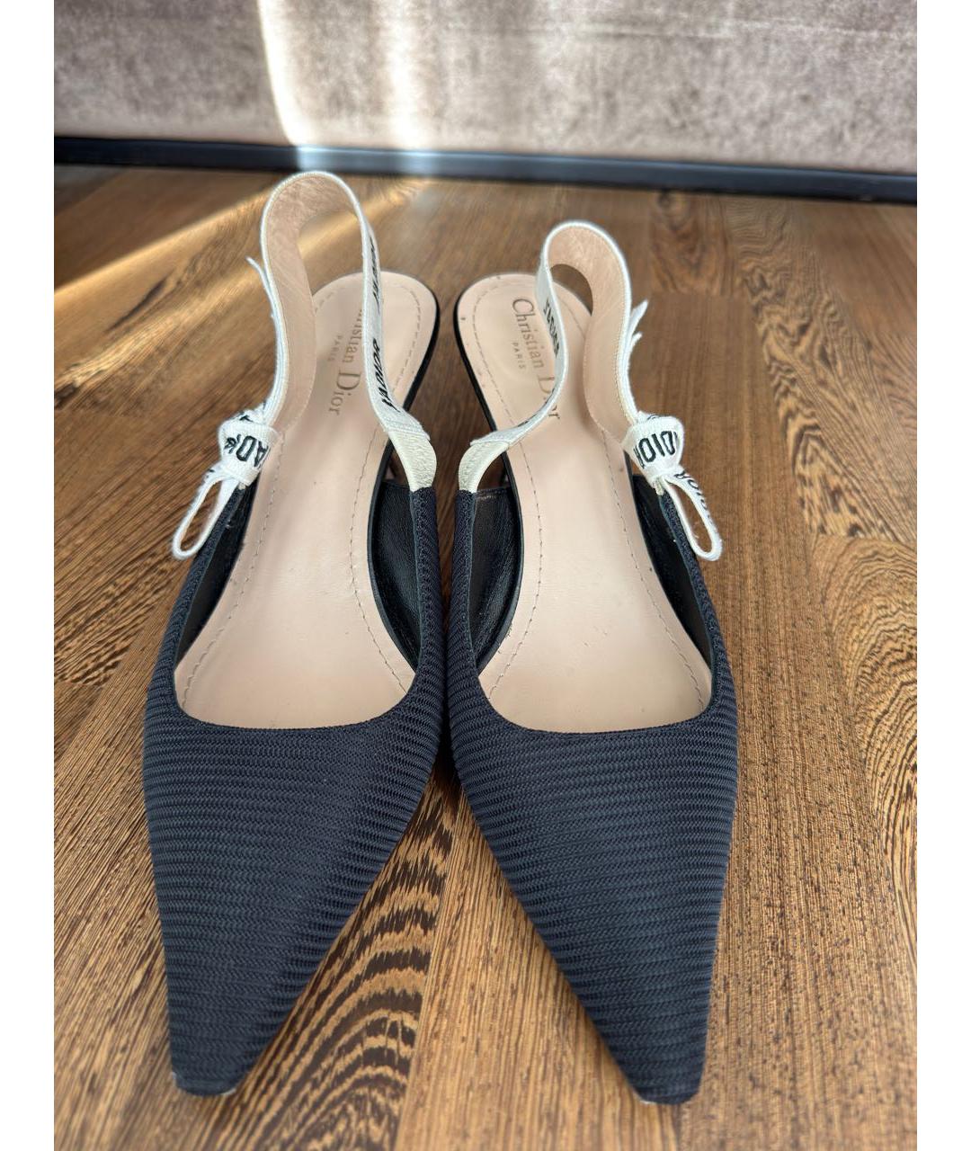 CHRISTIAN DIOR Черные текстильные босоножки, фото 2