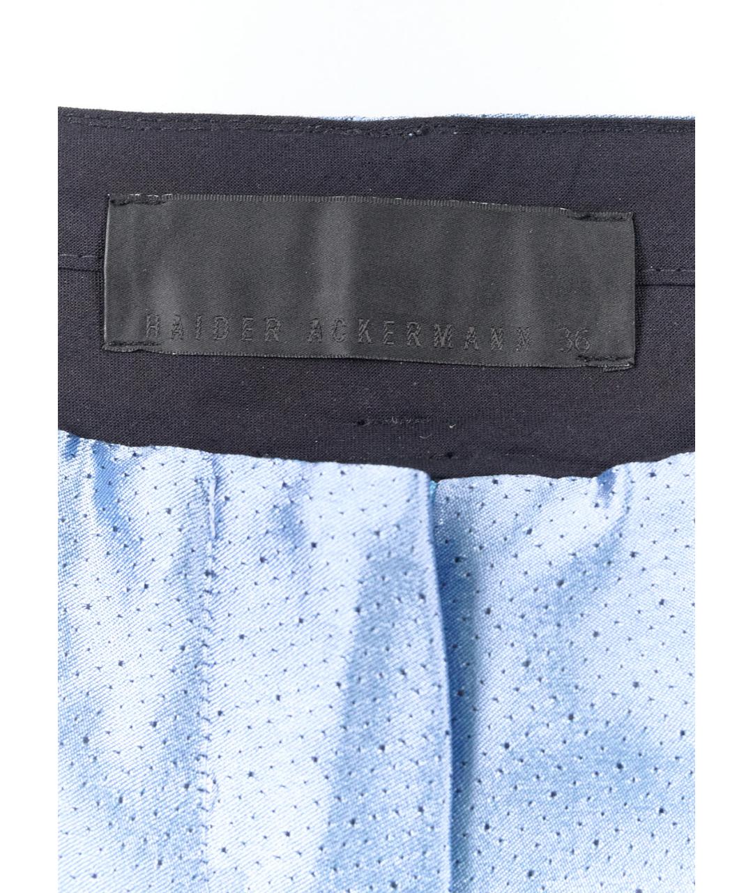 HAIDER ACKERMANN Голубые шелковые прямые брюки, фото 3