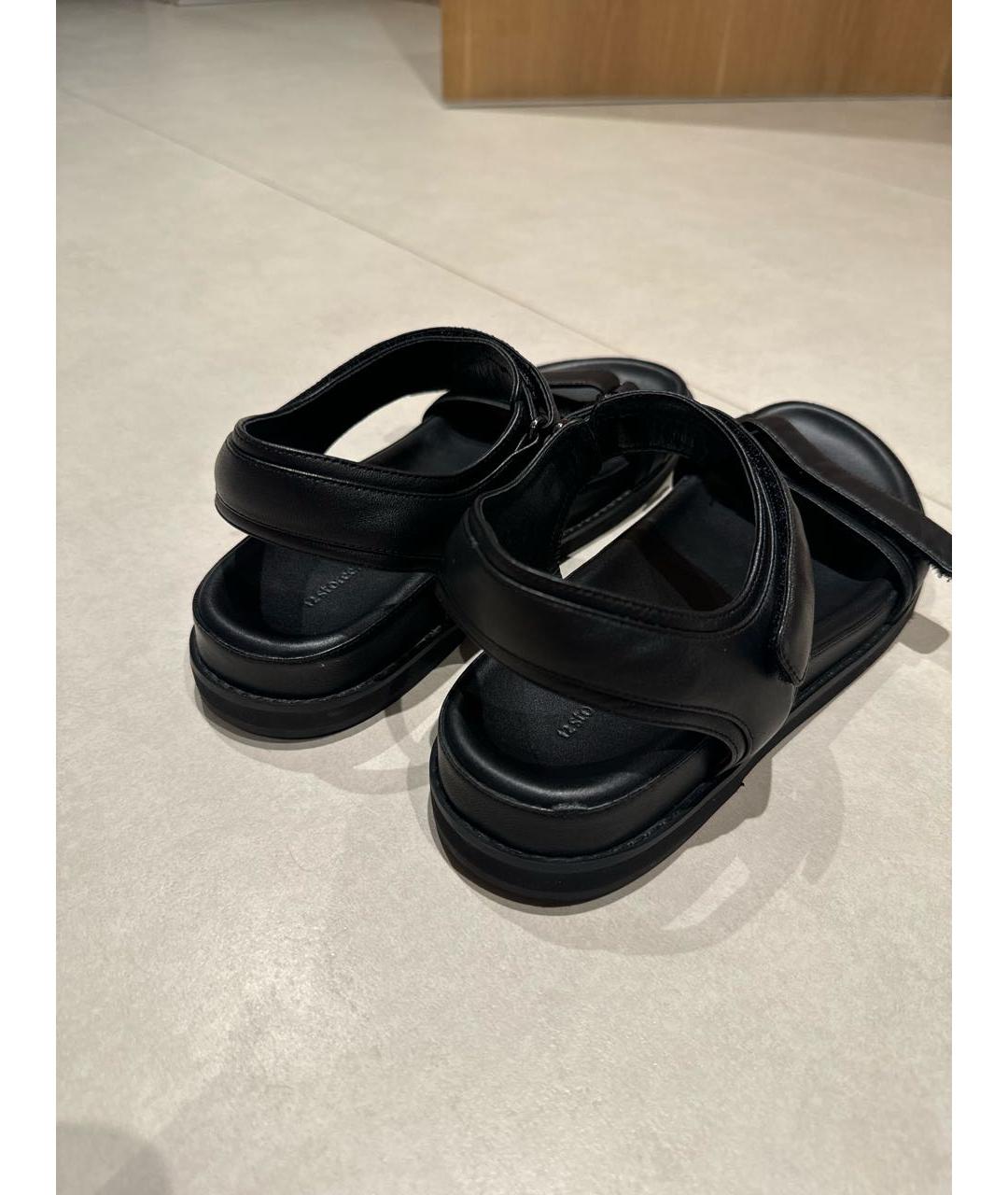 12 STOREEZ Черные кожаные сандалии, фото 7