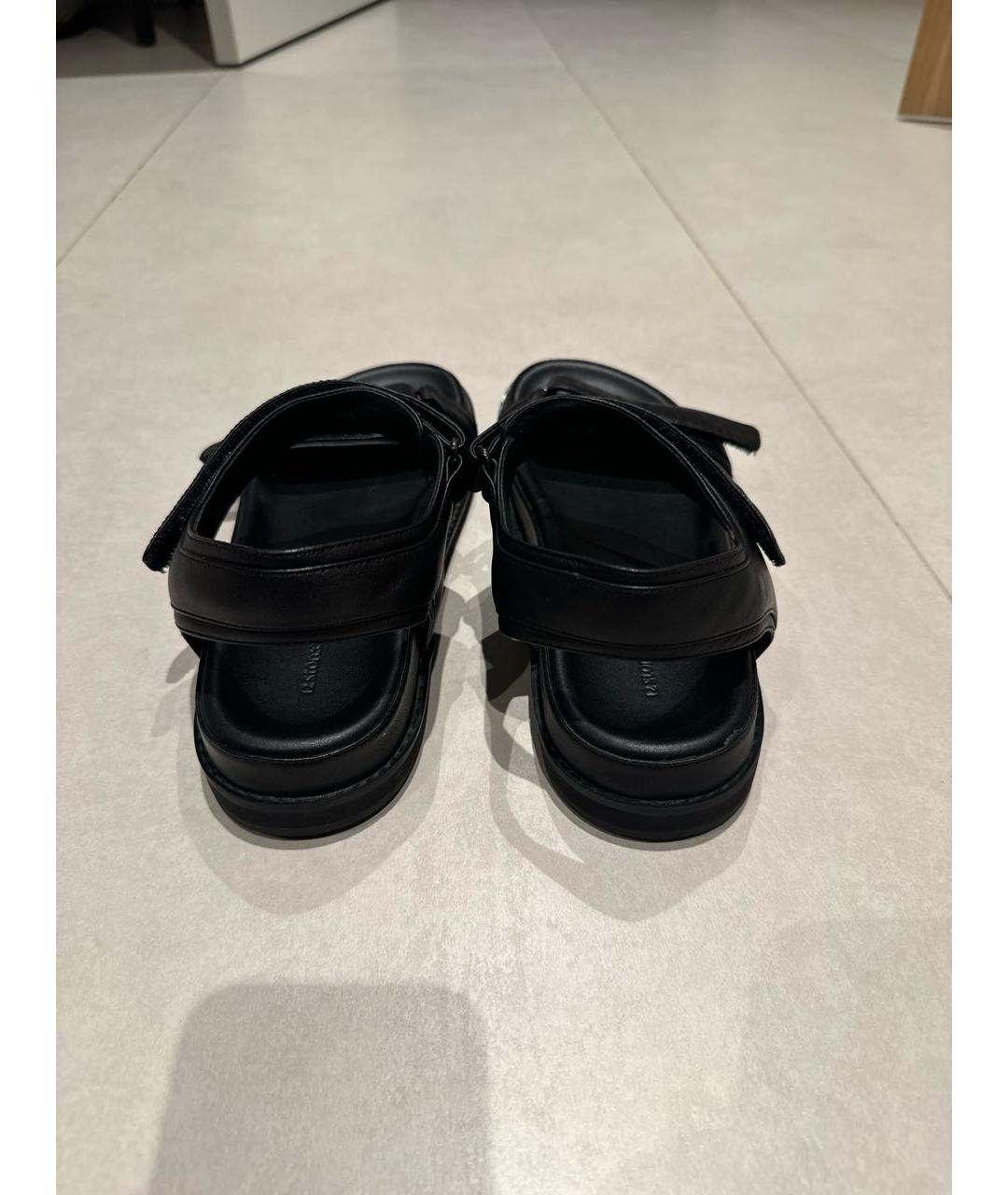 12 STOREEZ Черные кожаные сандалии, фото 4