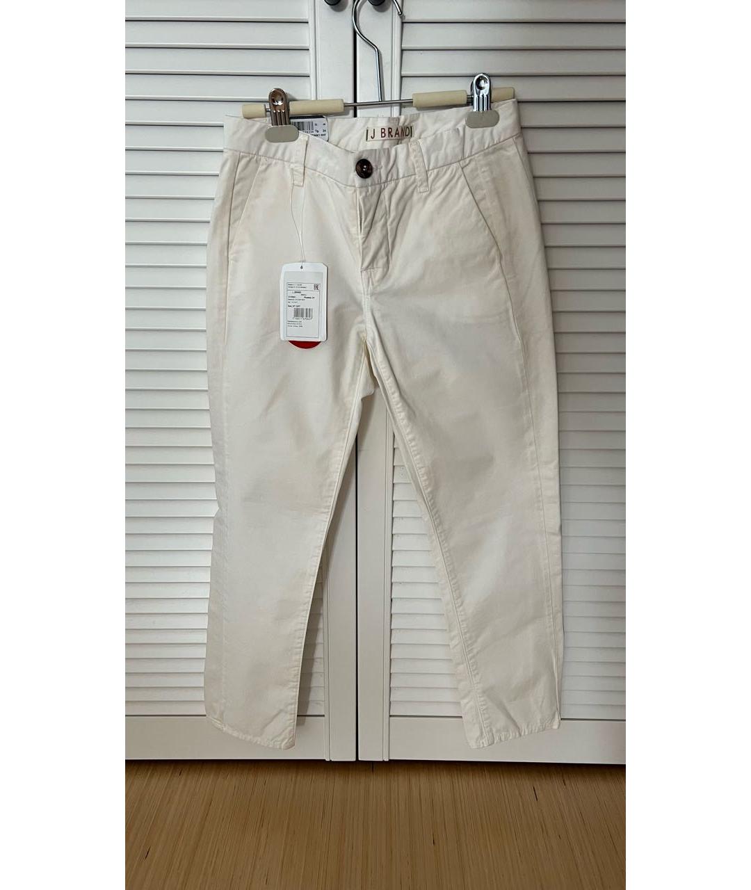 JBRAND Белые хлопковые прямые брюки, фото 5