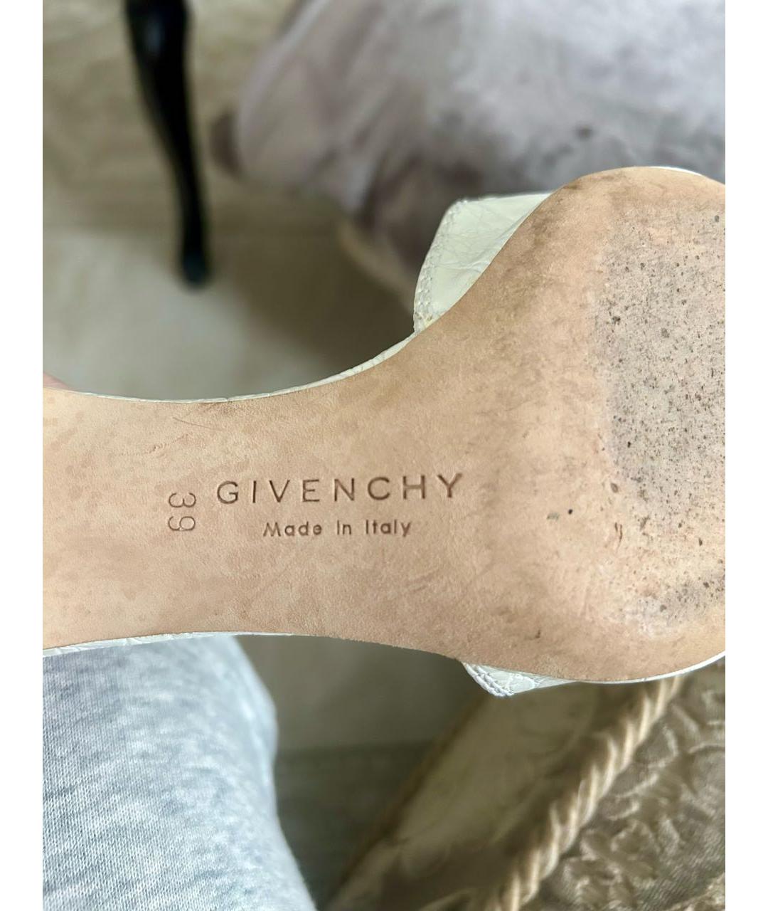 GIVENCHY Белые кожаные босоножки, фото 3