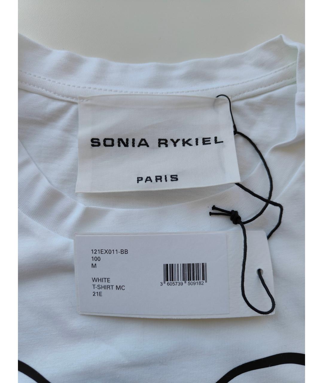 SONIA RYKIEL Белая хлопковая футболка, фото 5