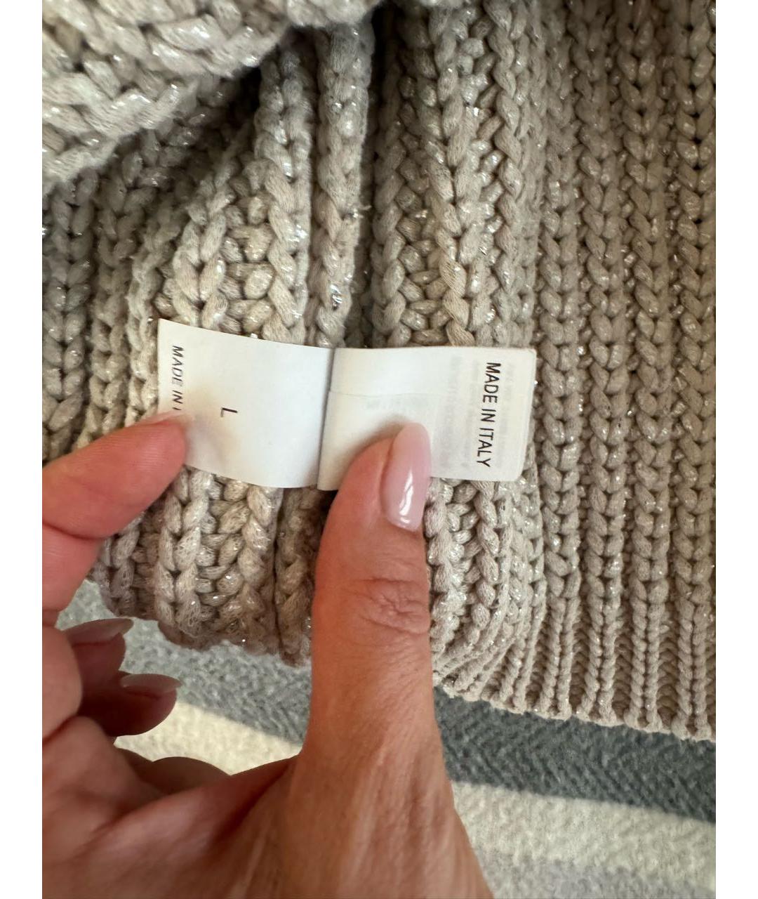 BRUNELLO CUCINELLI Бежевый хлопковый джемпер / свитер, фото 5