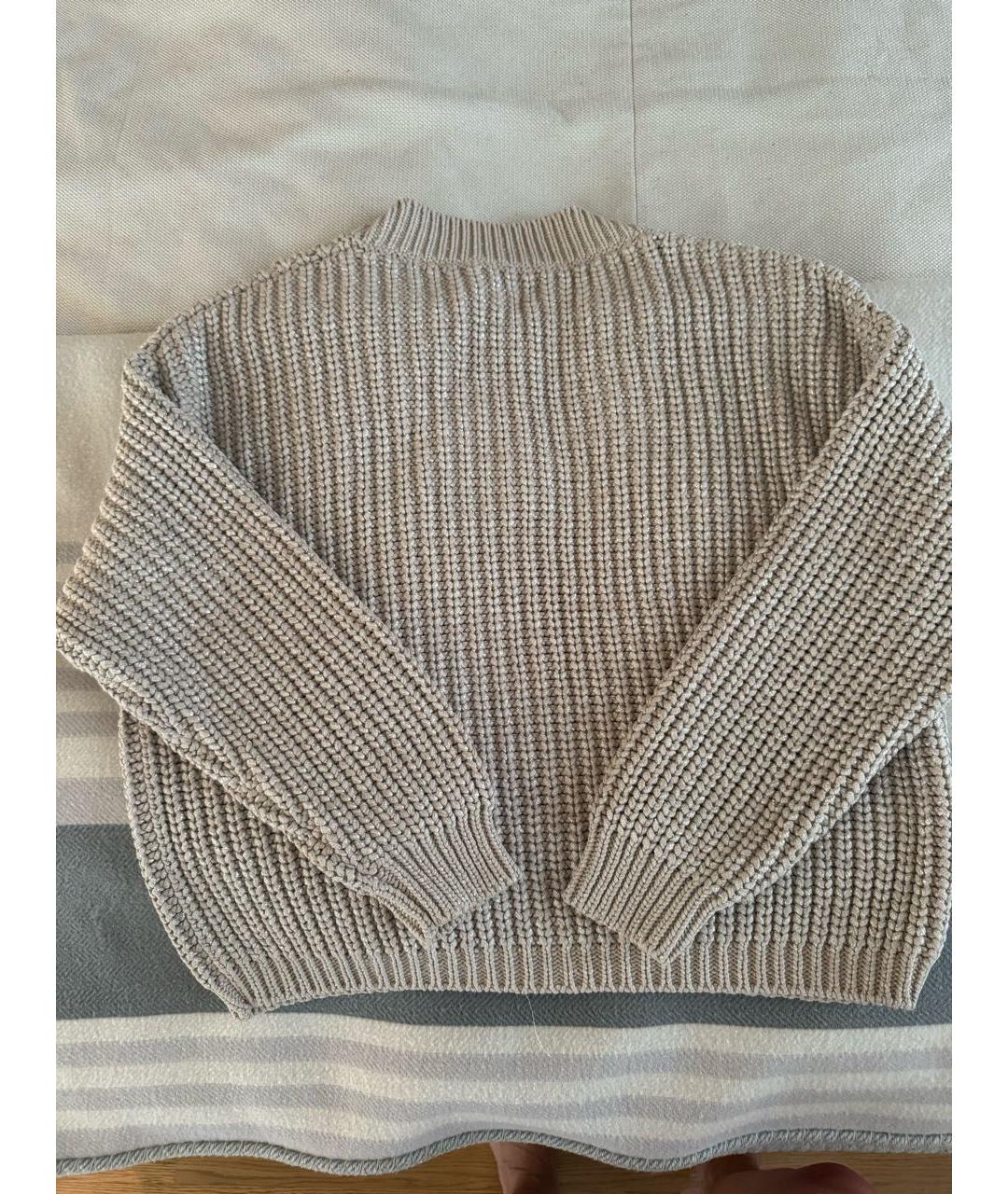 BRUNELLO CUCINELLI Бежевый хлопковый джемпер / свитер, фото 2