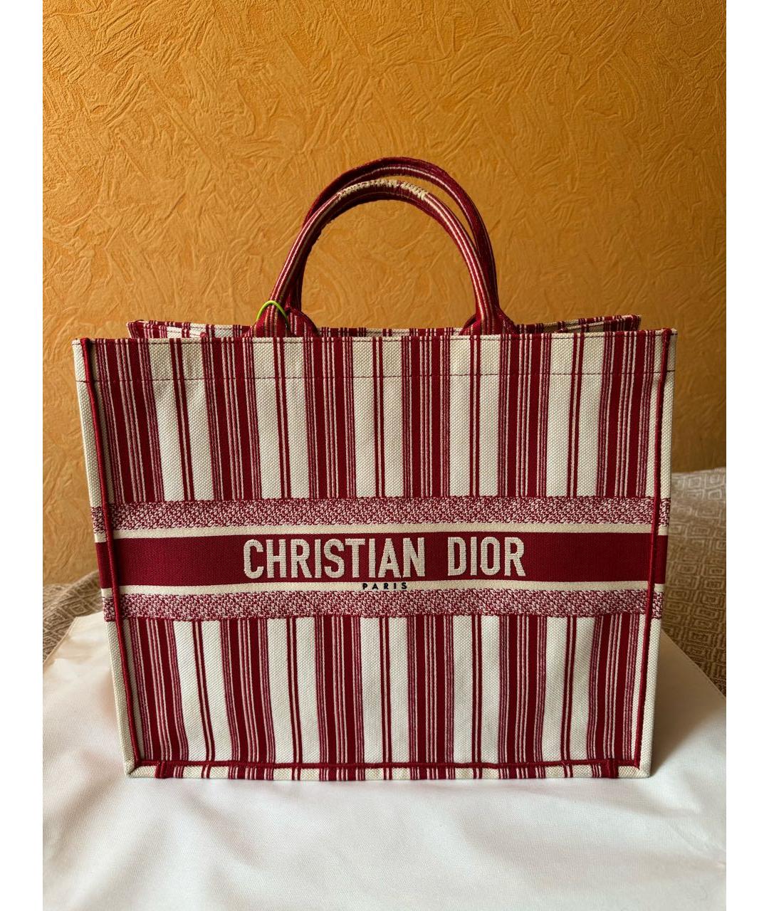 CHRISTIAN DIOR PRE-OWNED Красная хлопковая сумка тоут, фото 9