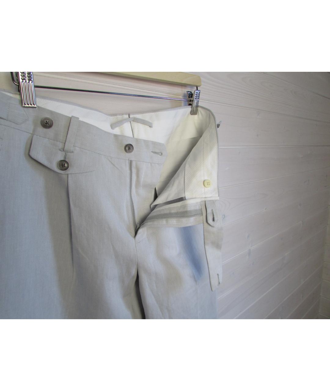 SUITSUPPLY Серые льняные повседневные брюки, фото 4