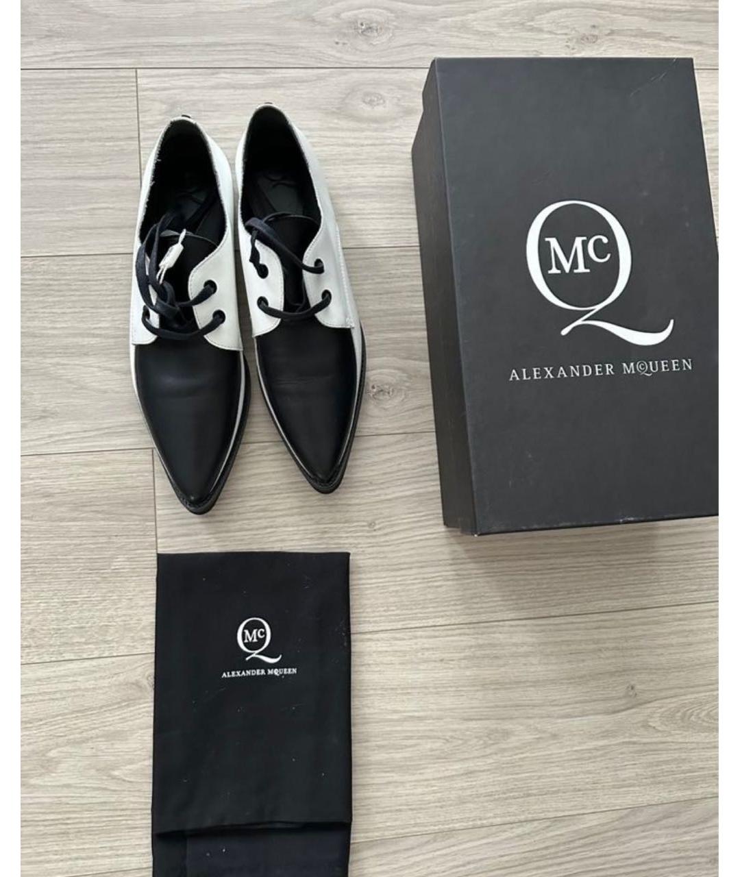 MCQ ALEXANDER MCQUEEN Черные кожаные брогги и оксфорды, фото 2