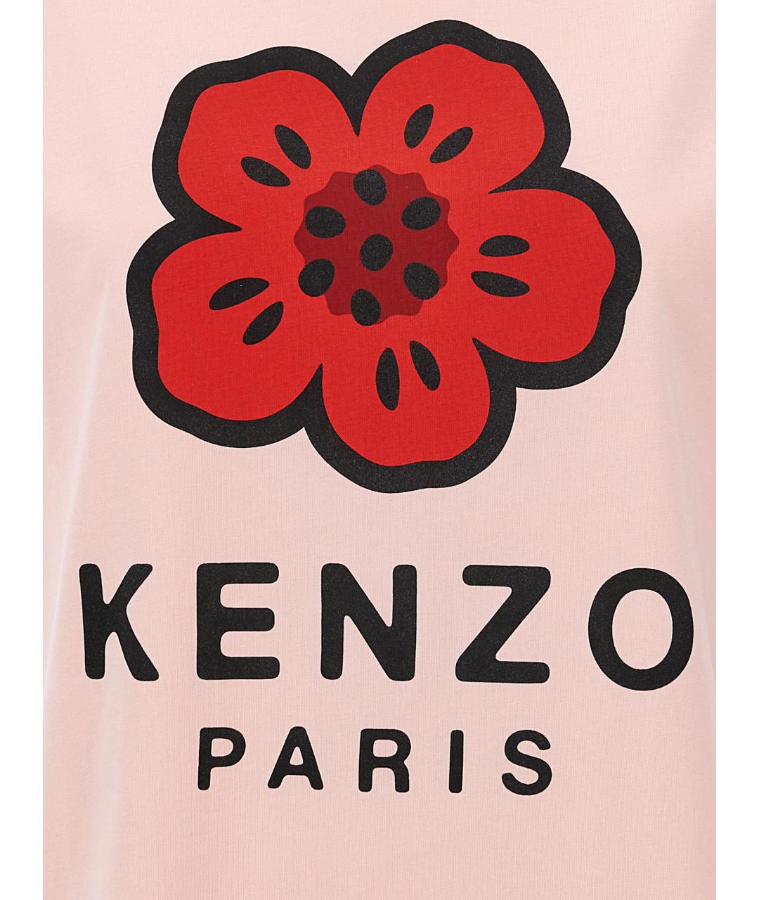 KENZO Розовая хлопковая футболка, фото 4