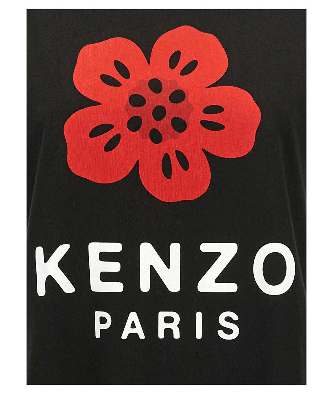 KENZO Черная хлопковая футболка, фото 4