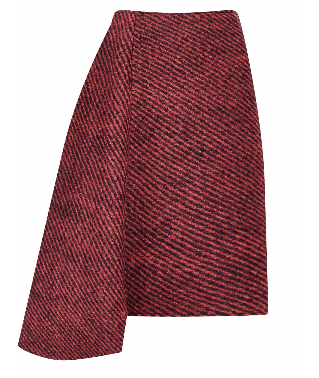 PRADA Красная шерстяная юбка миди, фото 1