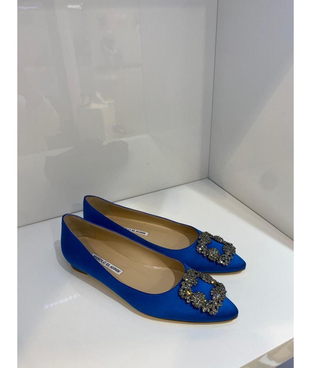 MANOLO BLAHNIK Синие балетки, фото 4