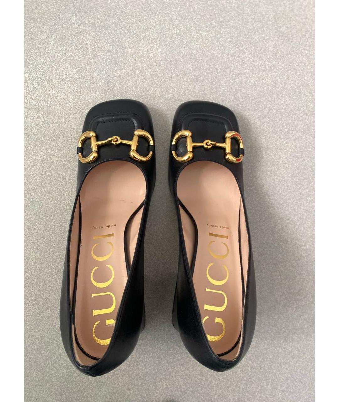 GUCCI Черные кожаные туфли, фото 3