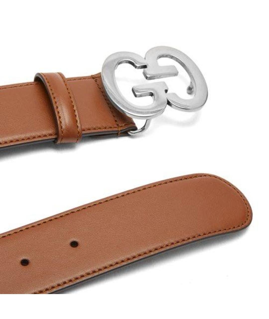 GUCCI Коричневый кожаный ремень, фото 4