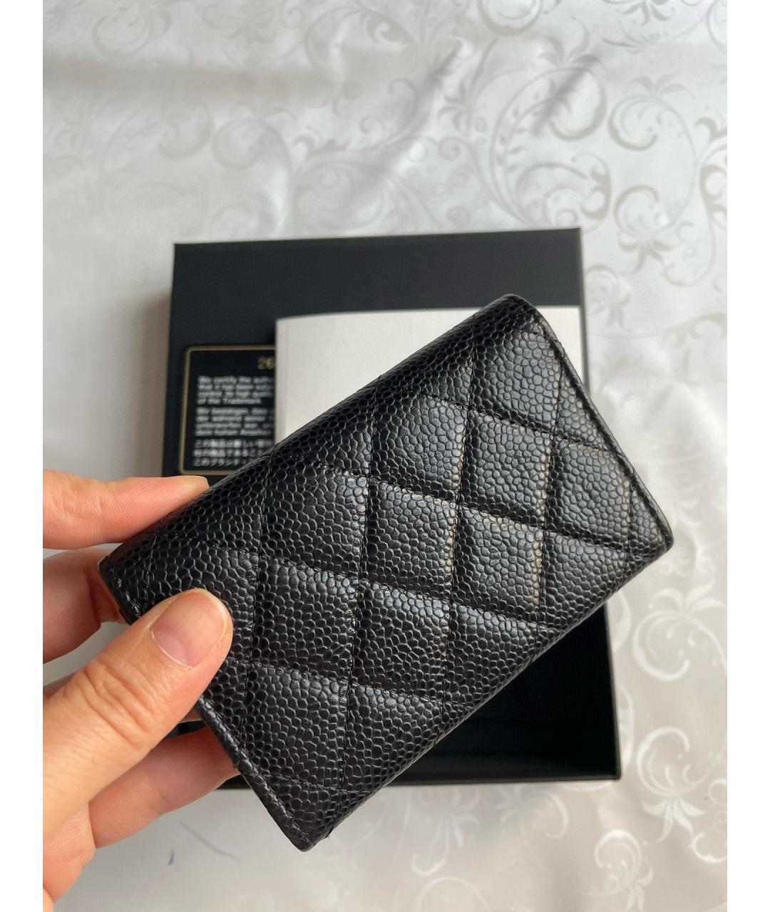 CHANEL Черный кожаный кошелек, фото 3