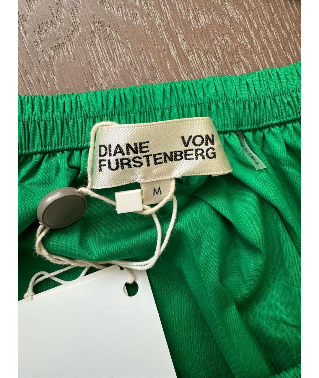 DIANE VON FURSTENBERG Зеленые хлопковое повседневное платье, фото 3