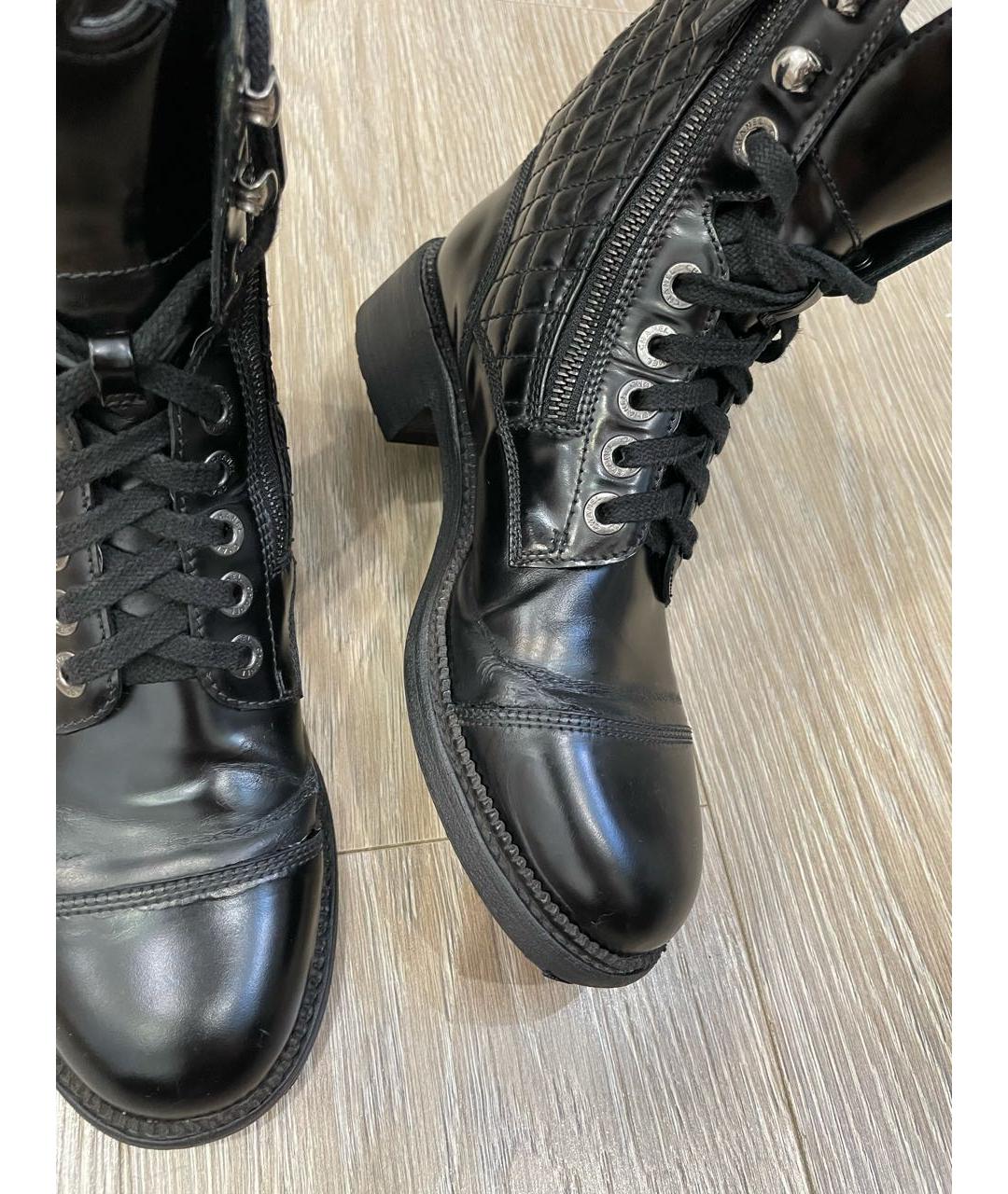 CHANEL Черные кожаные ботинки, фото 7