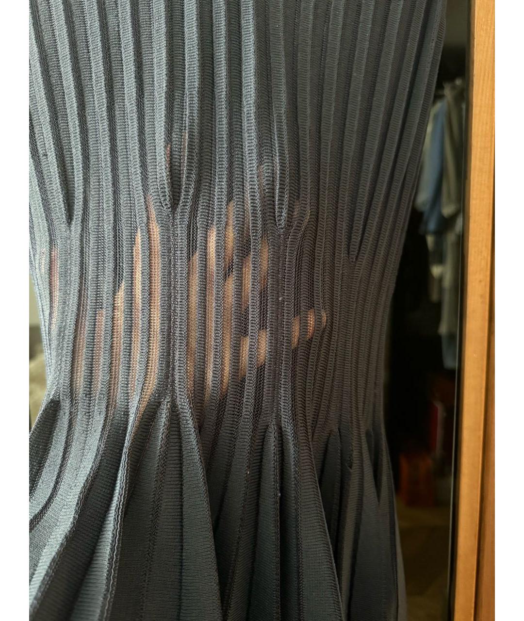 ANTONINO VALENTI Темно-синее вискозное коктейльное платье, фото 5