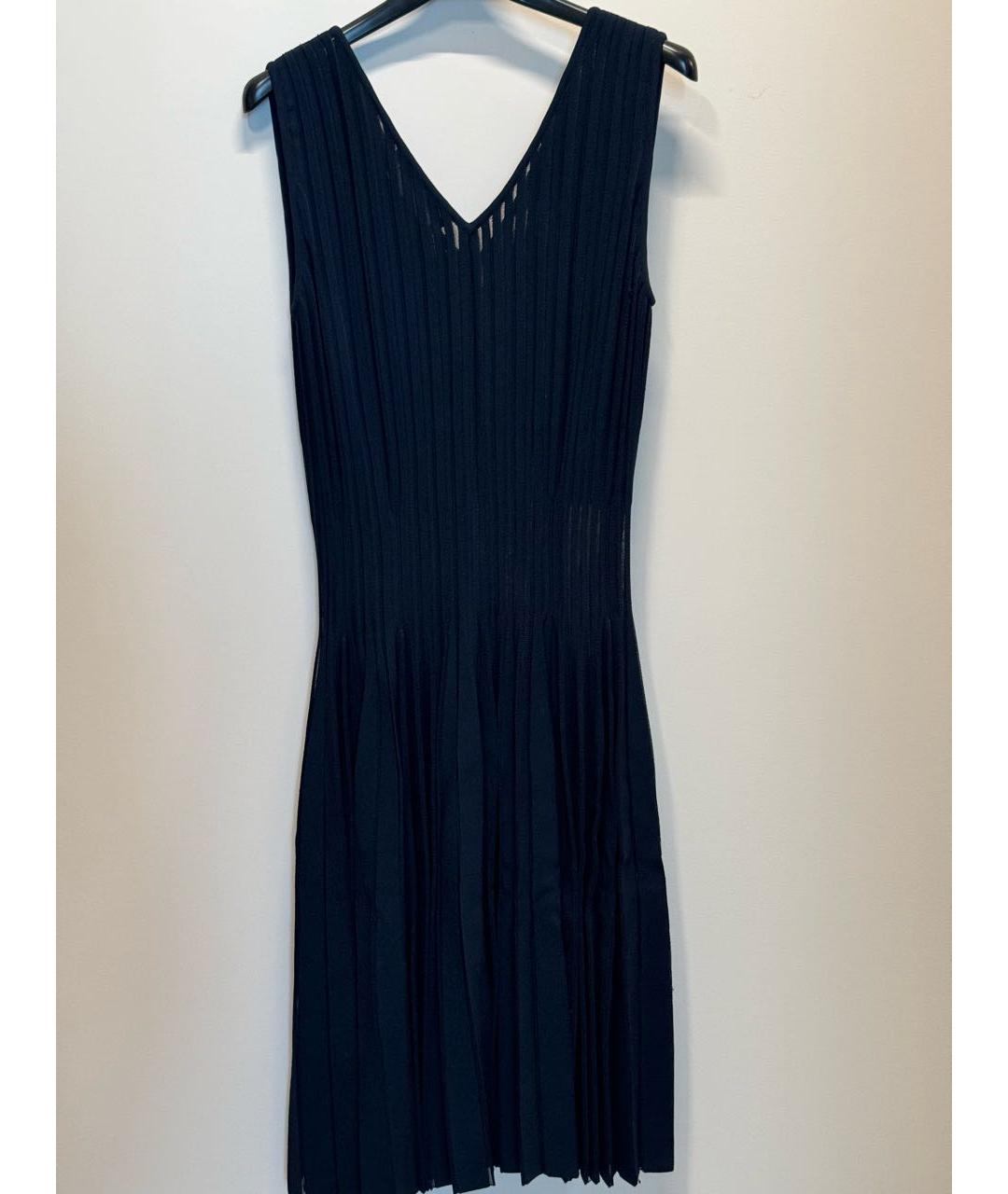 ANTONINO VALENTI Темно-синее вискозное коктейльное платье, фото 9