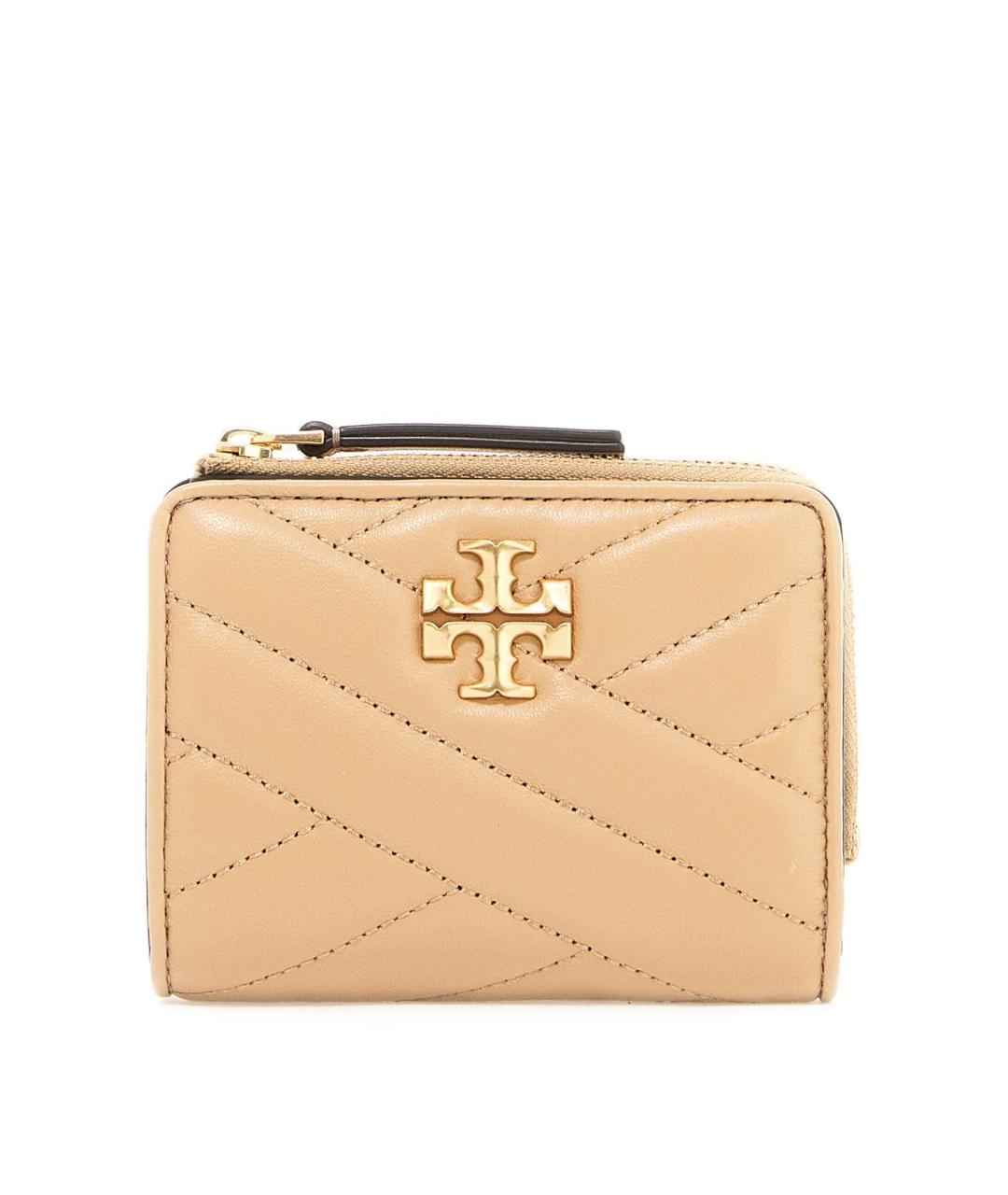 TORY BURCH Бежевый кожаный кошелек, фото 1