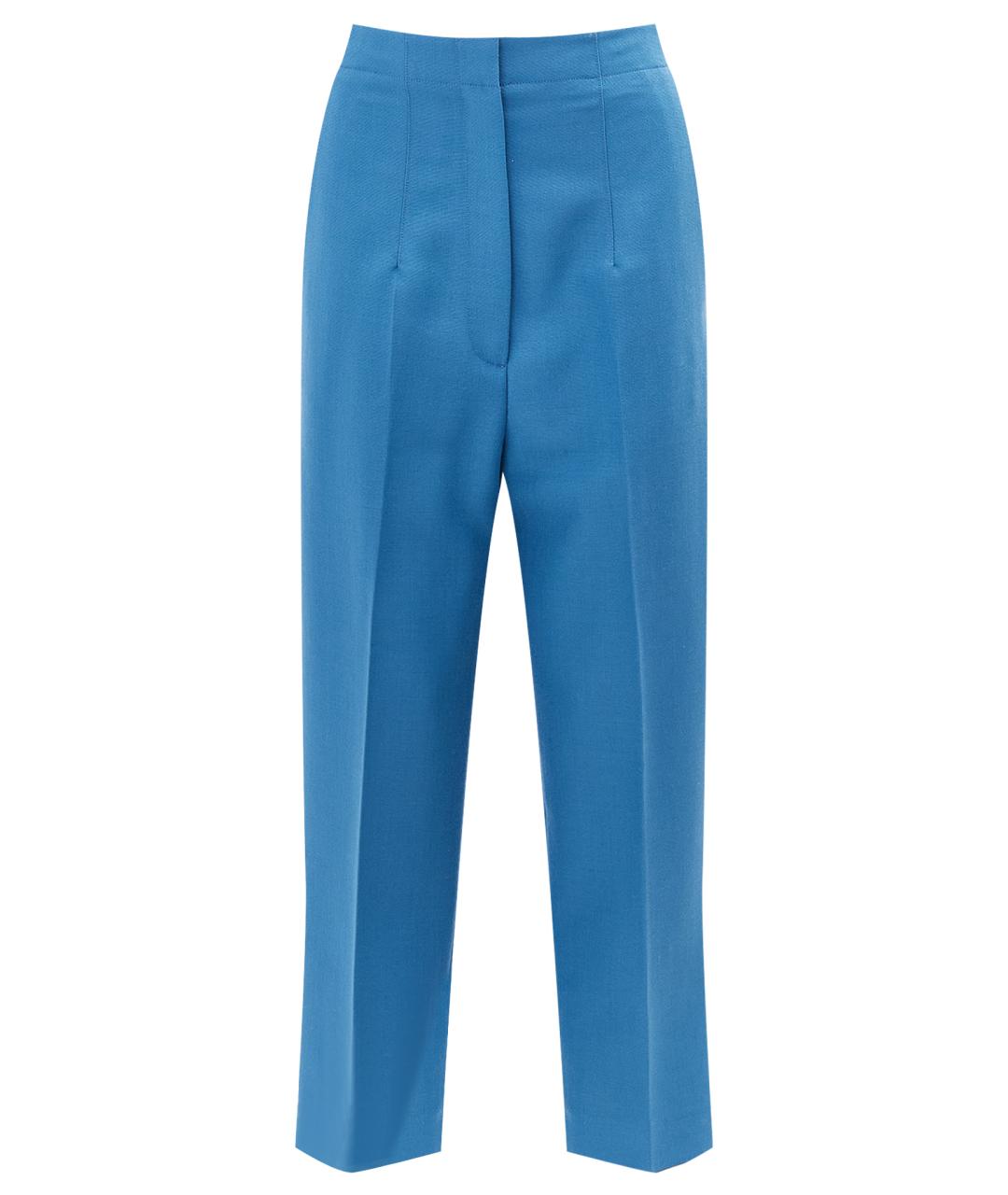 CELINE Голубые шерстяные прямые брюки, фото 1