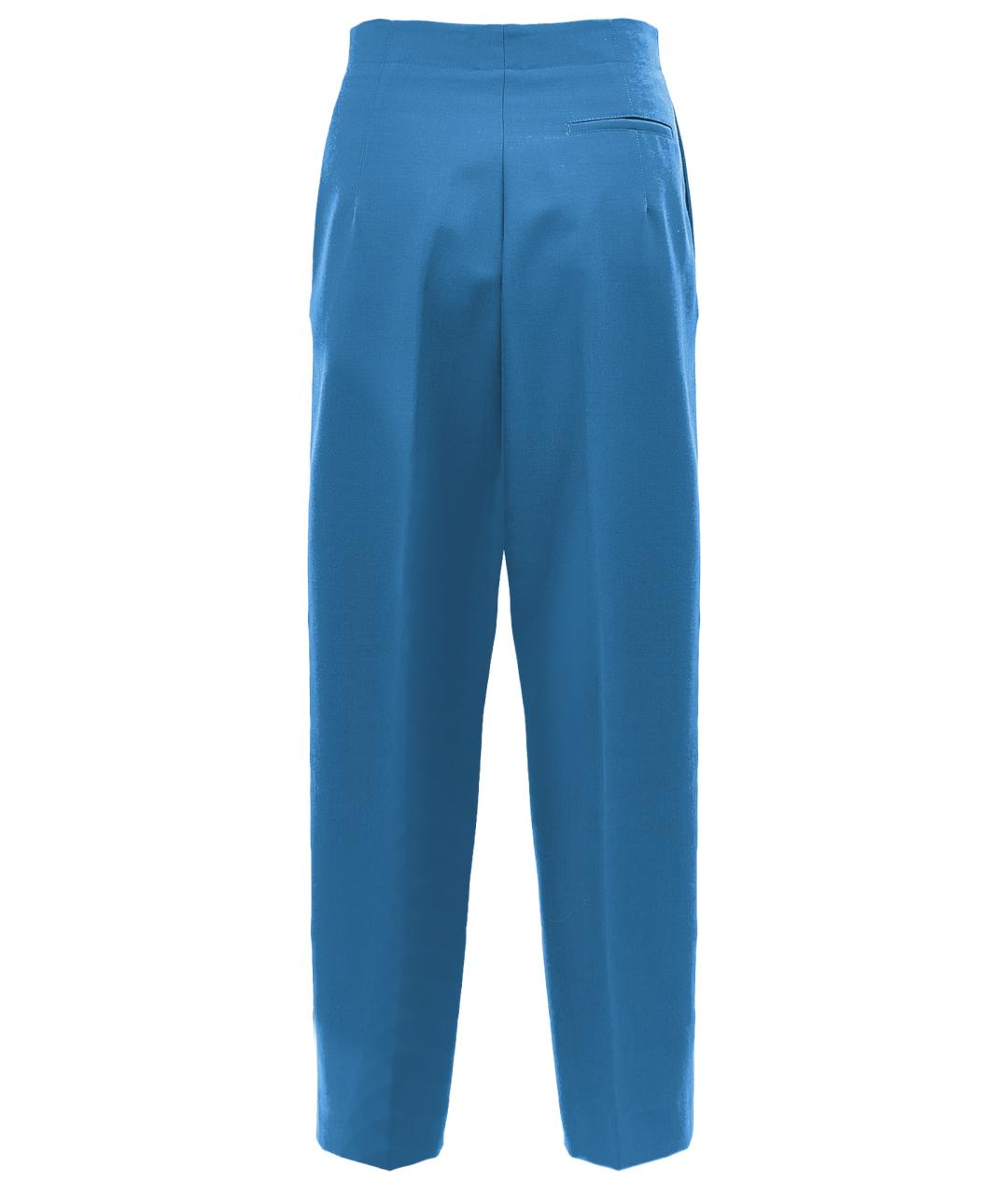CELINE Голубые шерстяные прямые брюки, фото 2