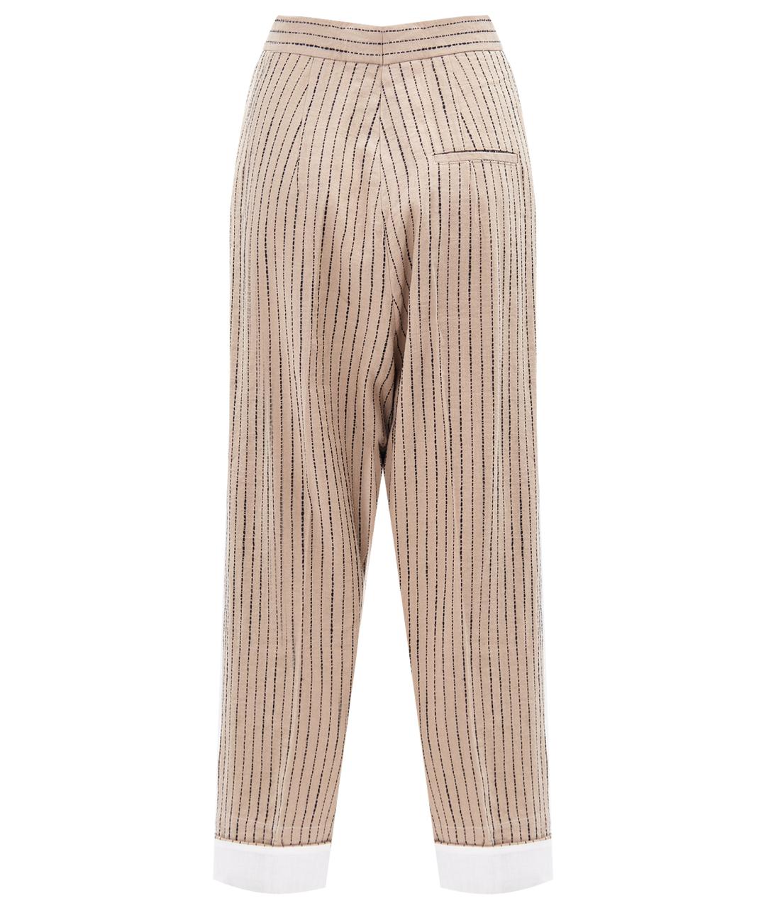 CELINE PRE-OWNED Бежевые льняные прямые брюки, фото 2