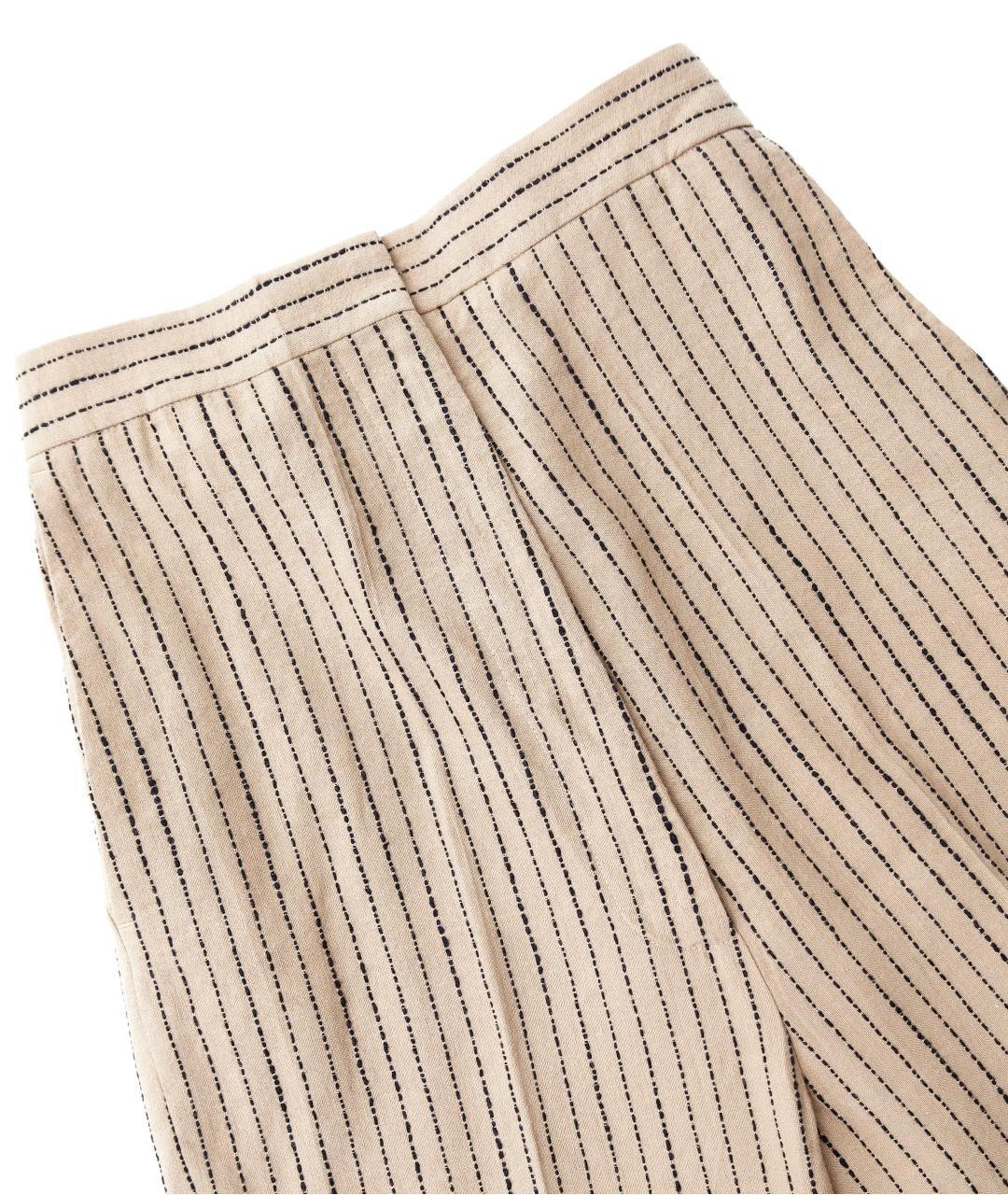 CELINE PRE-OWNED Бежевые льняные прямые брюки, фото 3