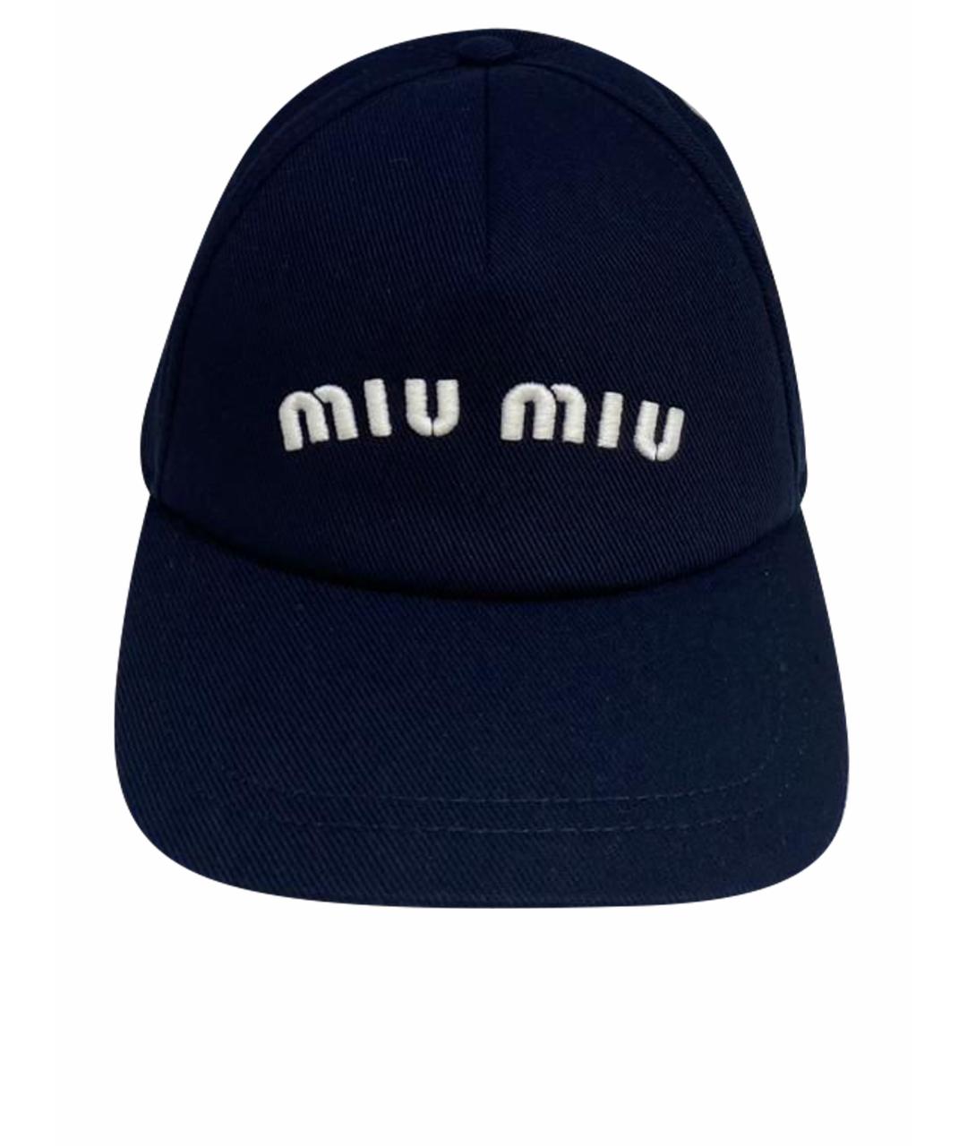 MIU MIU Темно-синяя кепка, фото 1
