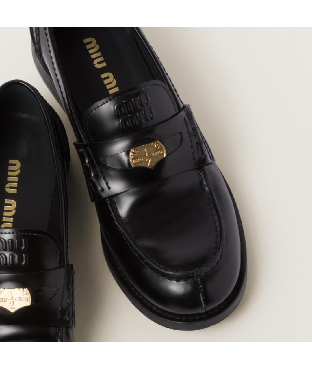 MIU MIU Черные кожаные лоферы, фото 4