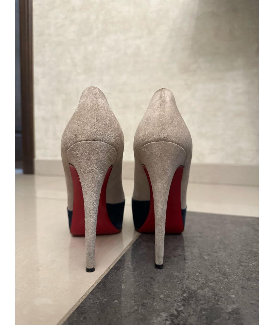 CHRISTIAN LOUBOUTIN Фиолетовые замшевые туфли, фото 4