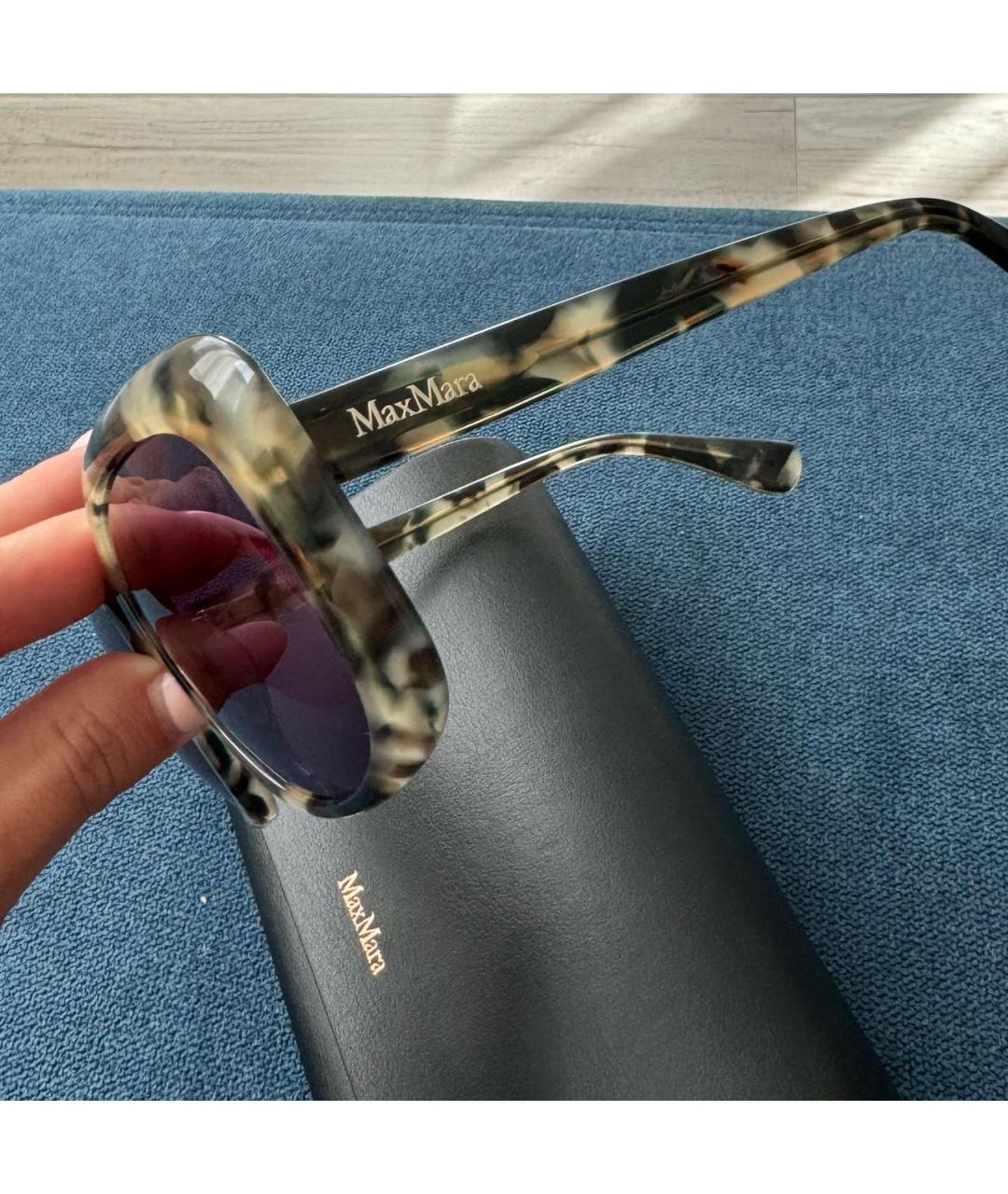 MAX MARA Зеленые пластиковые солнцезащитные очки, фото 3