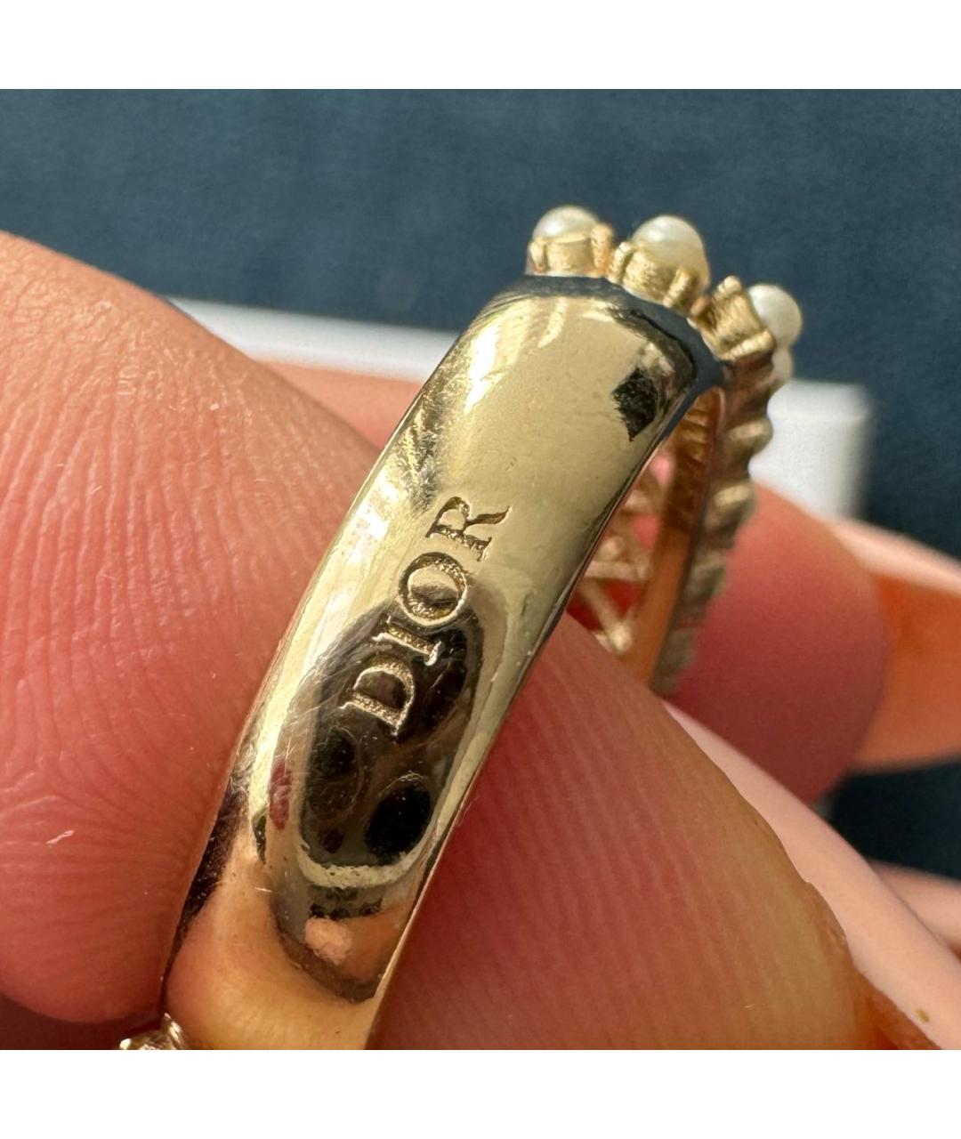 CHRISTIAN DIOR Золотое металлическое кольцо, фото 3