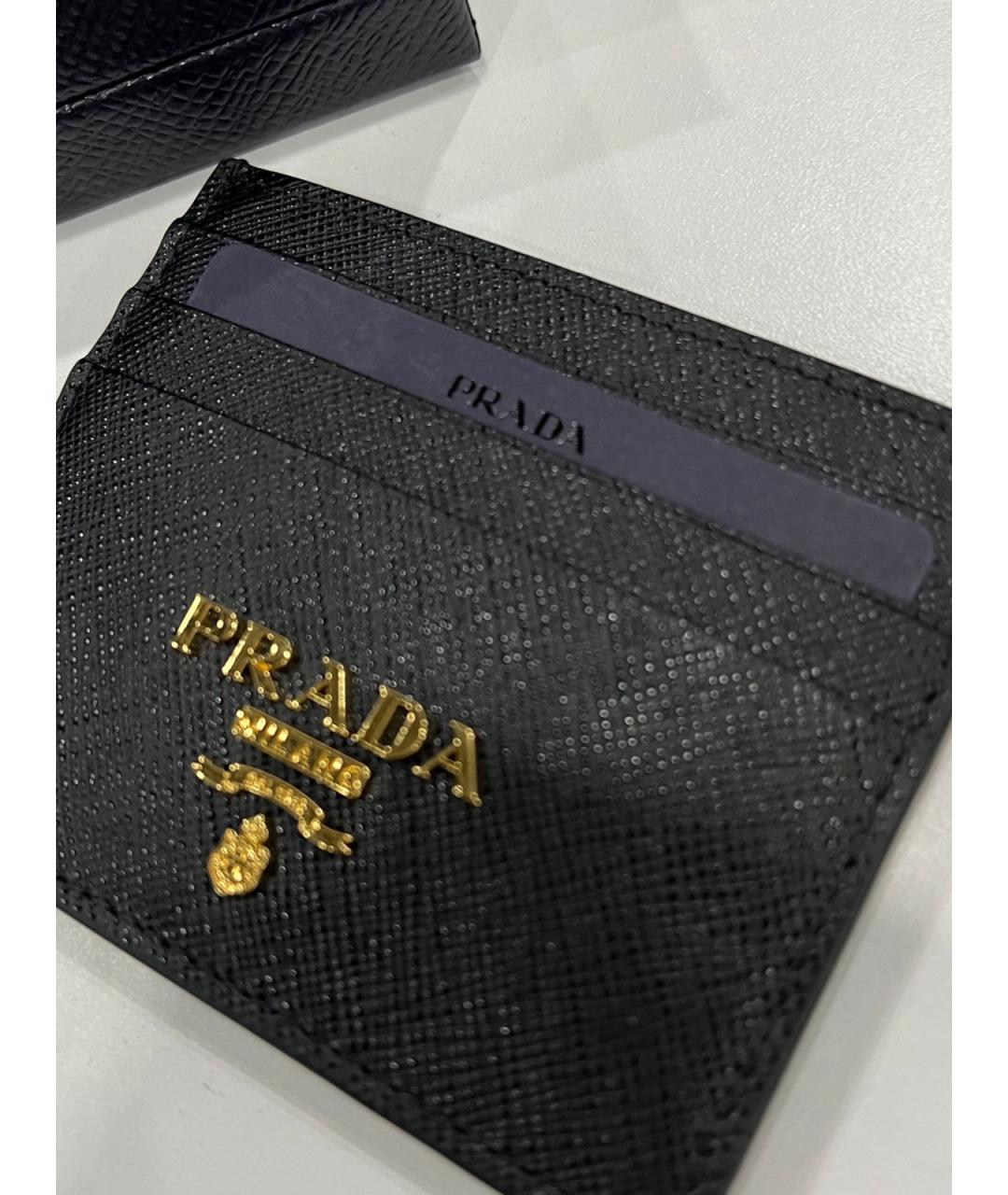 PRADA Черная кожаная визитница, фото 3