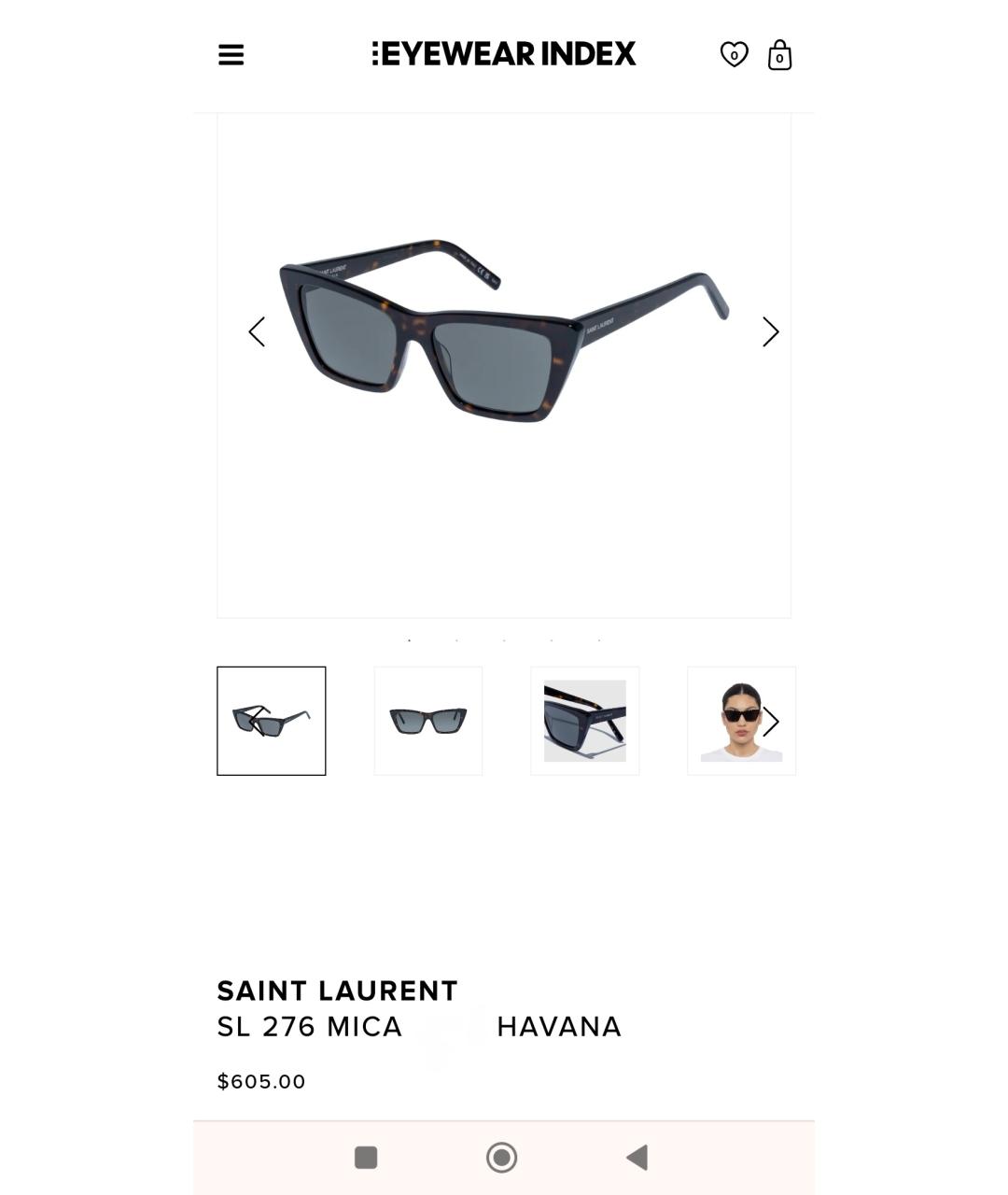 SAINT LAURENT Коричневые пластиковые солнцезащитные очки, фото 5