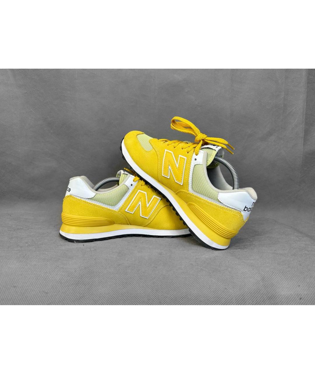 NEW BALANCE Желтые замшевые низкие кроссовки / кеды, фото 6