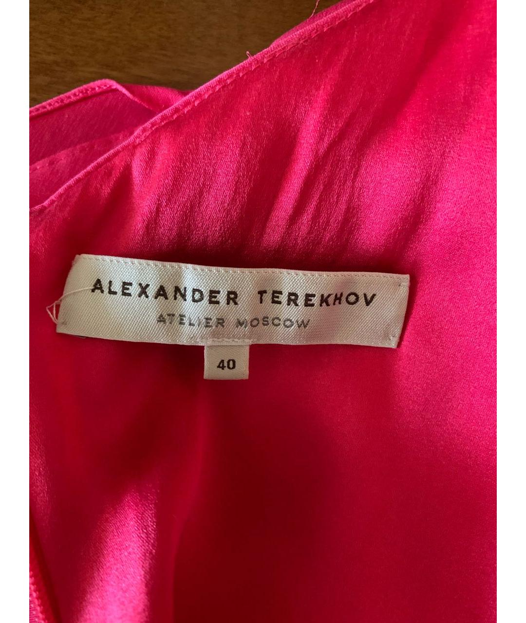 ALEXANDER TEREKHOV Розовое шелковое вечернее платье, фото 4