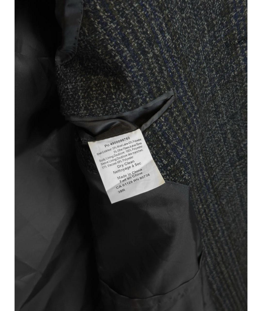 CALVIN KLEIN Антрацитовое шерстяное пальто, фото 8