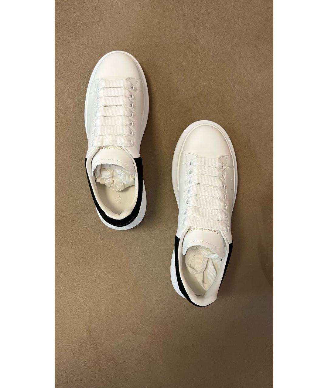 ALEXANDER MCQUEEN Белые кожаные кеды, фото 3