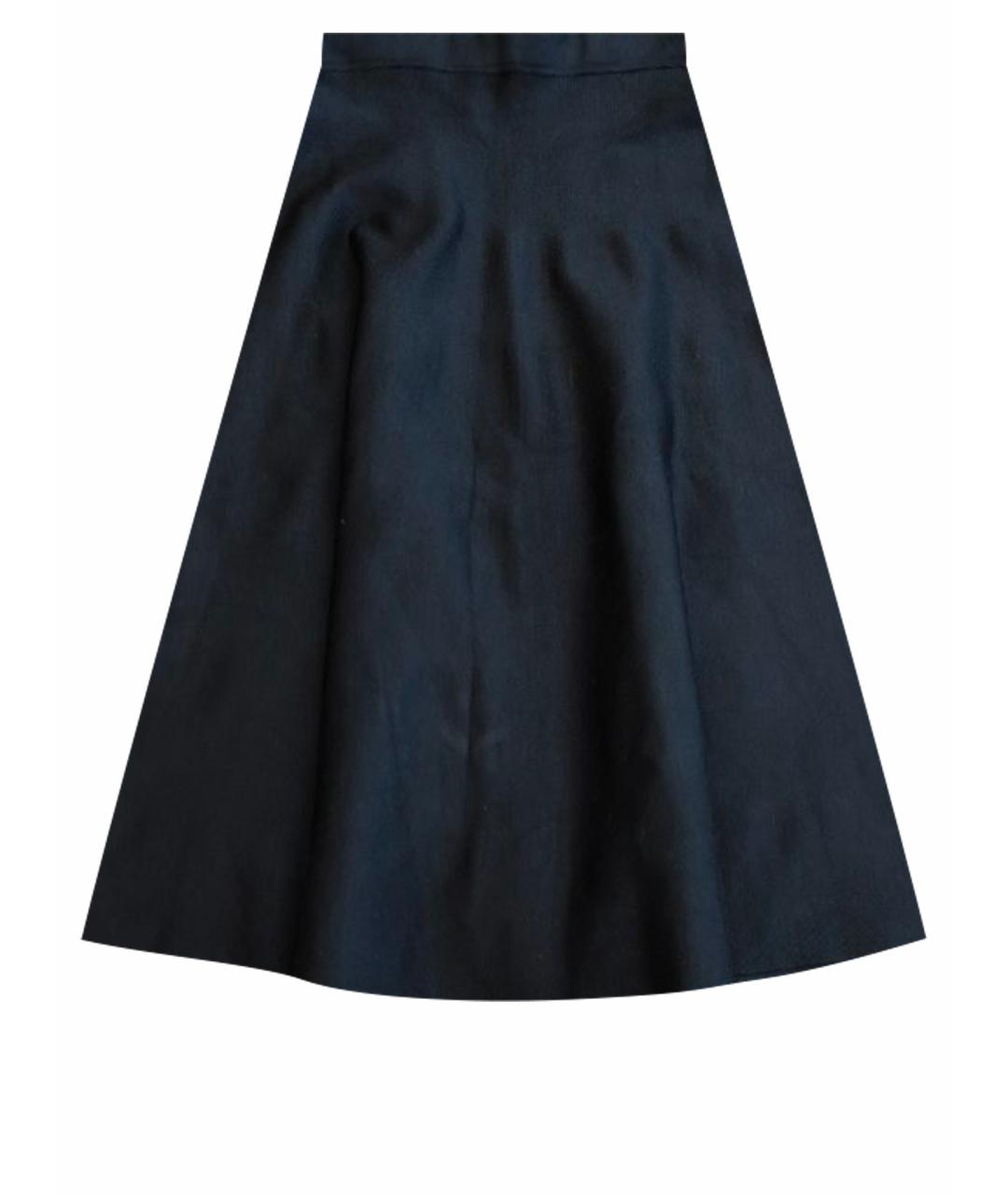 RALPH LAUREN PURPLE LABEL Черная шелковая юбка макси, фото 1