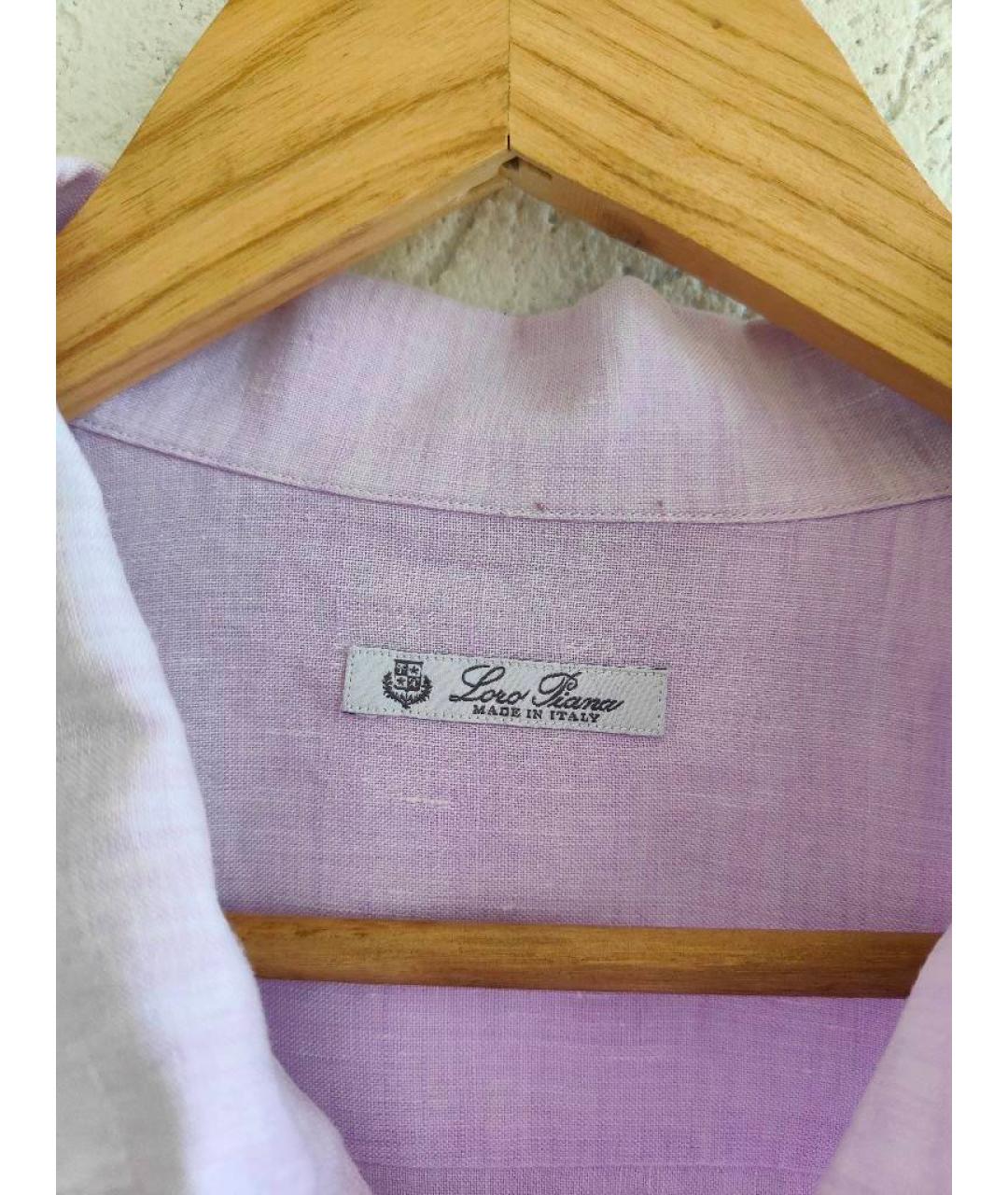 LORO PIANA Розовая льняная кэжуал рубашка, фото 5