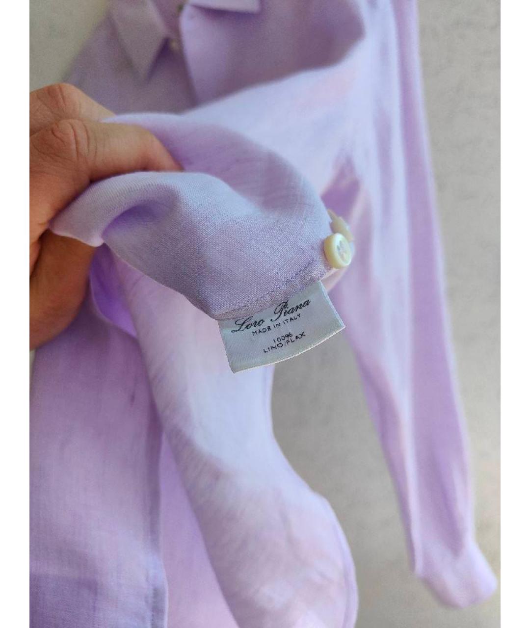 LORO PIANA Розовая льняная кэжуал рубашка, фото 6