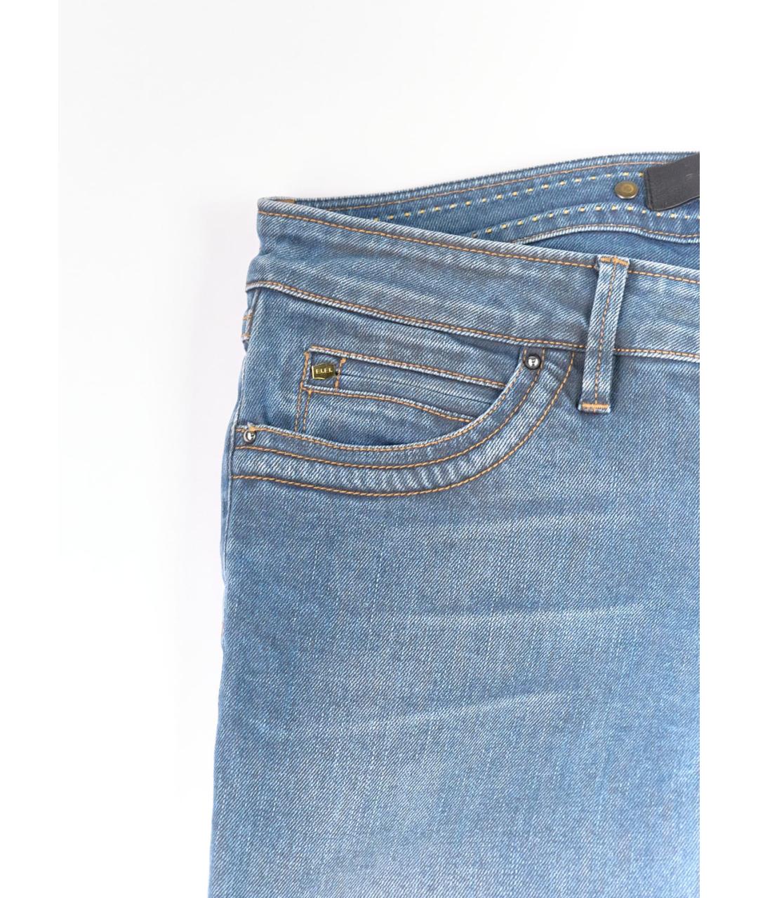 BARBARA BUI Голубые хлопко-эластановые джинсы слим, фото 4