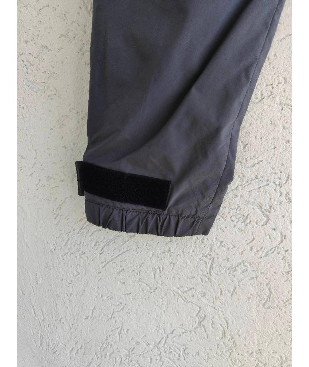 PRADA Антрацитовые полиамидовые повседневные брюки, фото 5