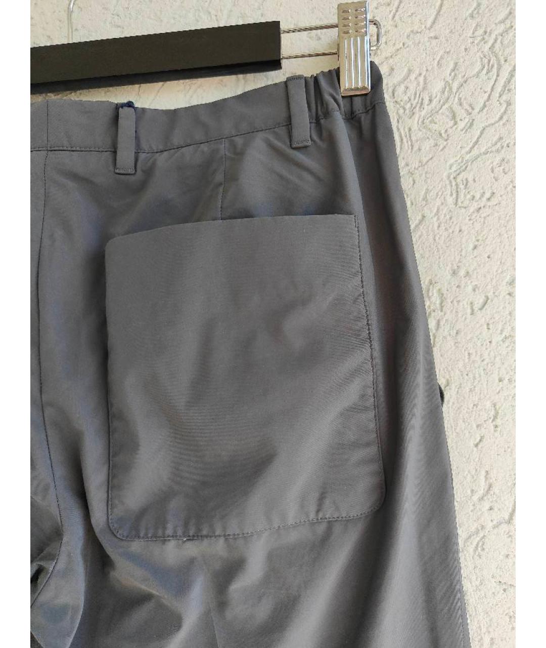 PRADA Антрацитовые полиамидовые повседневные брюки, фото 6