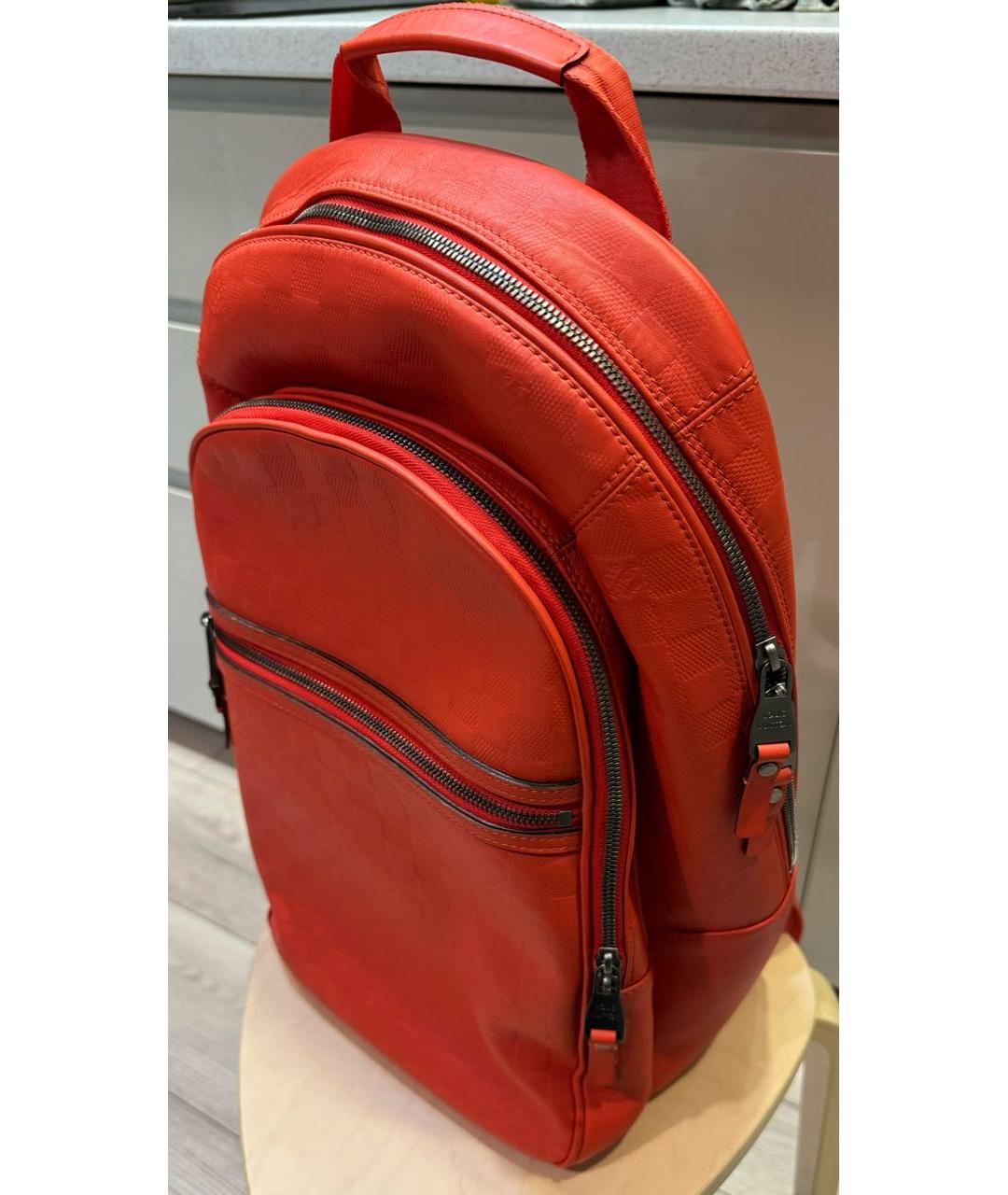 LOUIS VUITTON PRE-OWNED Оранжевый кожаный рюкзак, фото 2
