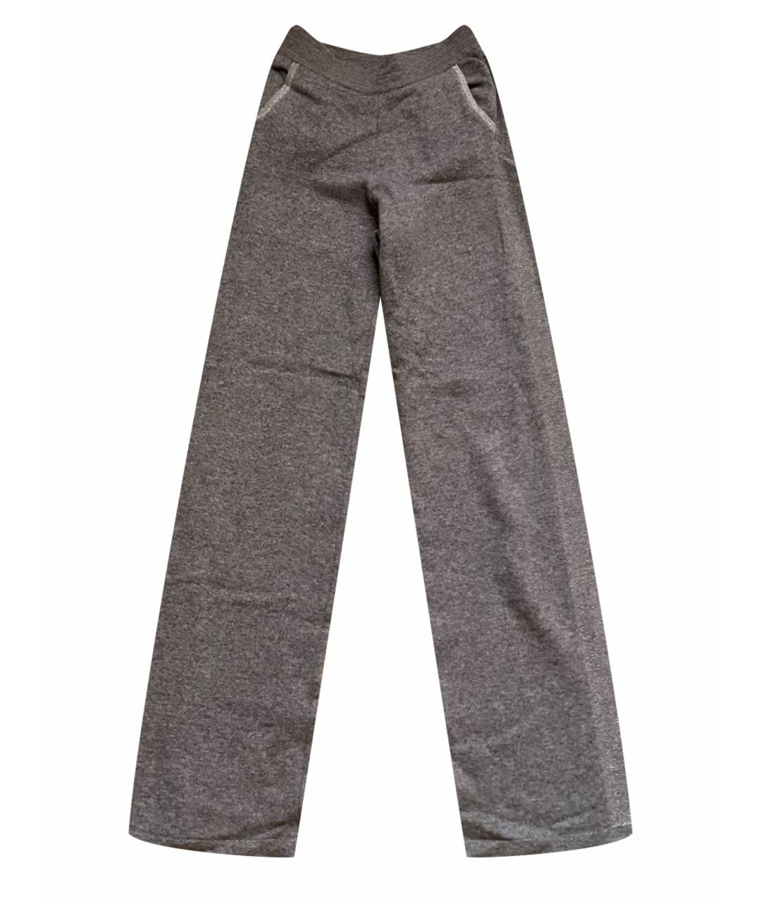 CHANEL PRE-OWNED Серые кашемировые брюки широкие, фото 1