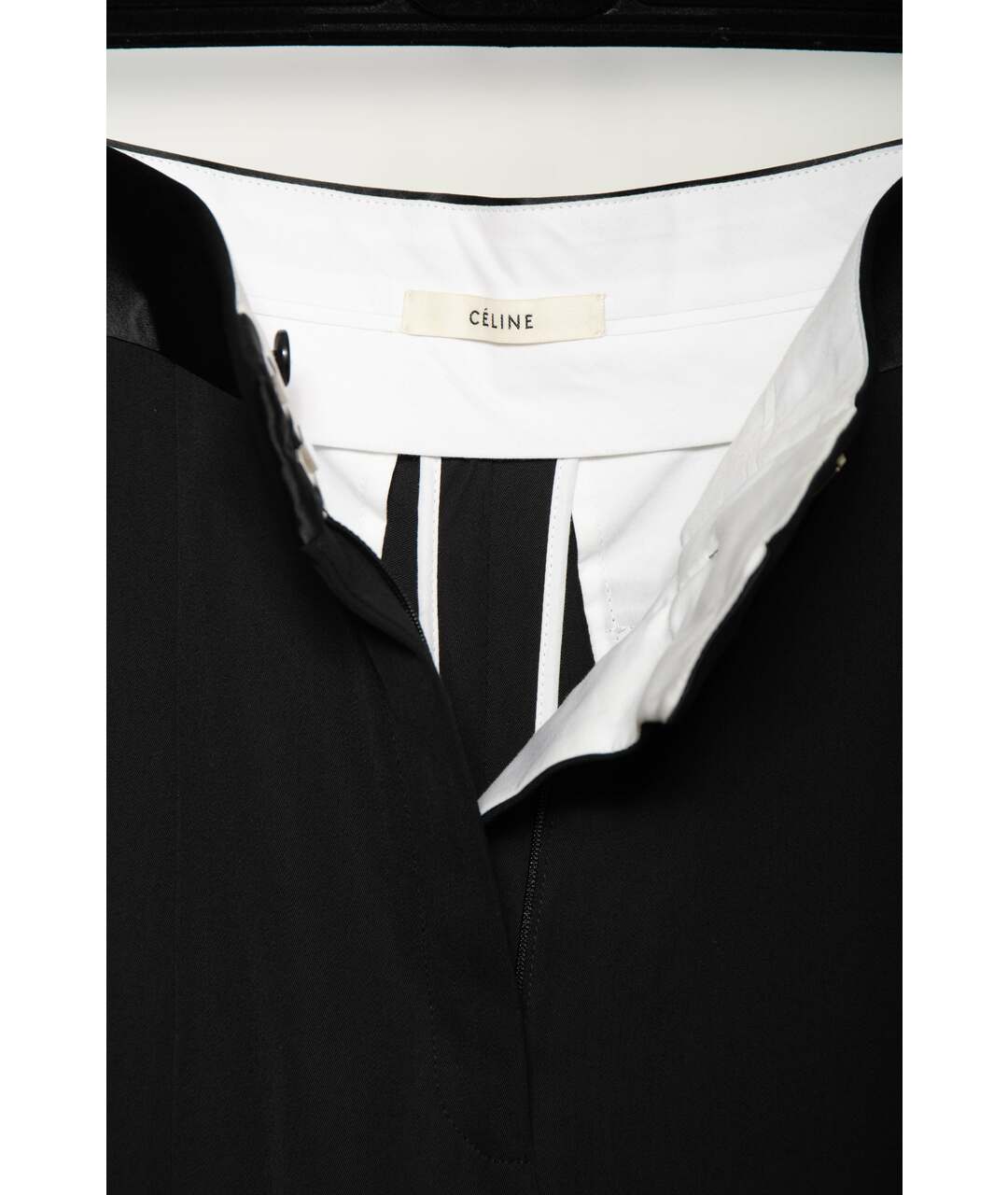 CELINE PRE-OWNED Черные полиэстеровые прямые брюки, фото 4