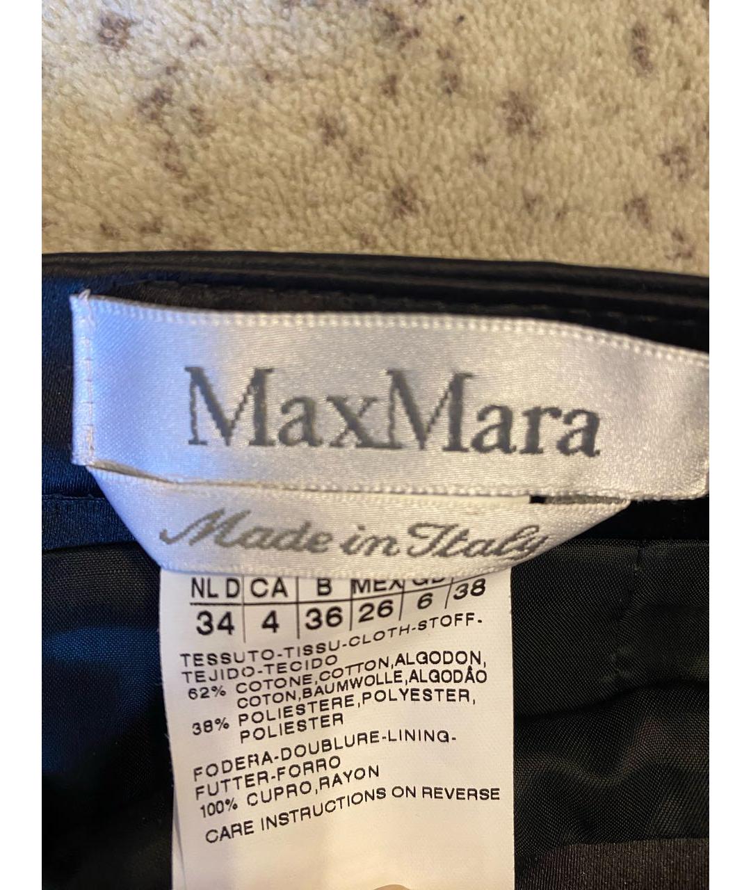 MAX MARA Черная хлопковая юбка миди, фото 3