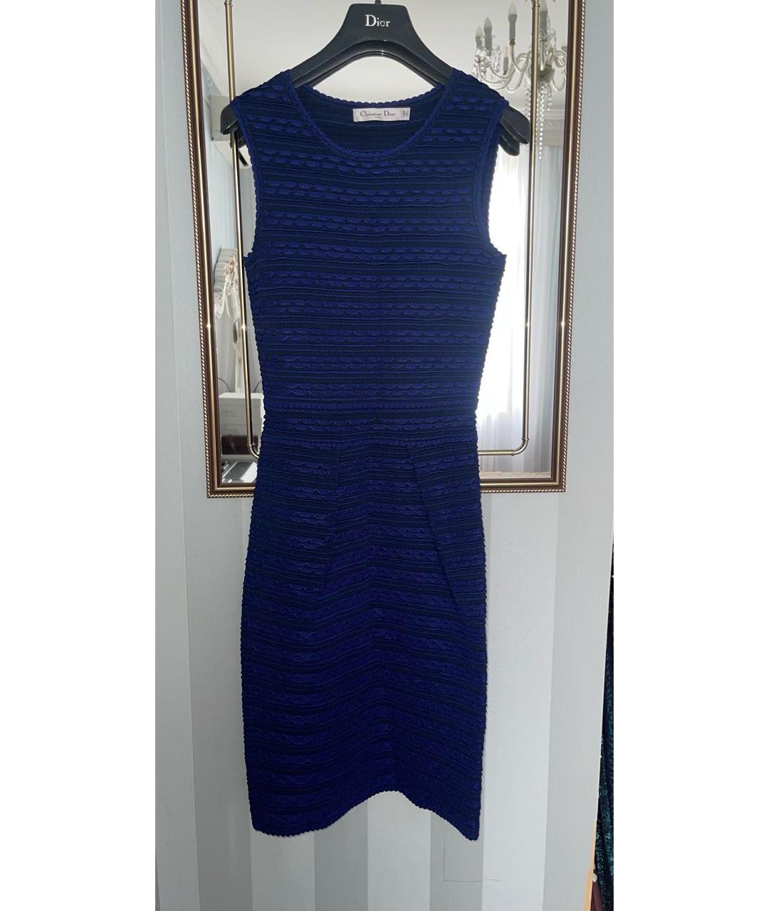 CHRISTIAN DIOR PRE-OWNED Темно-синее вискозное платье, фото 6